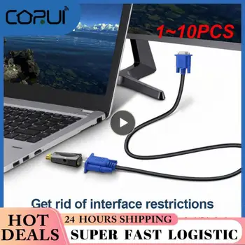 Kompyuter laptop planshet uchun 1 ~ 10pcs HDMI-mos VGA kabel converter umumiy uy converter adapter 3.5 mm jack audio 1080p uchun