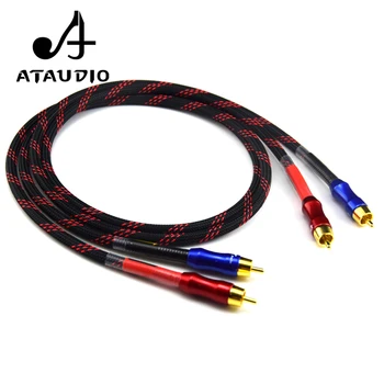 ATAUDIO HiFi Stereo juftlik RCA kabeli yuqori samarali Premium Hi-Fi Audio 2rca dan 2rca ga ulanish kabeli