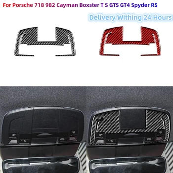 Porsche Cayman uchun 718 982 Boxster T S GTS GT4 Spyder RS uglerod tolasi ichki va o'qish nur panel ramka sticker