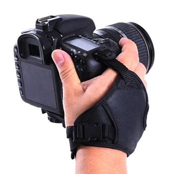 Issiq! 1pc Hand Grip Camera Strap Pu teri qo'l tasmasi kamera uchun DSLR uchun fotoapparat aksessuarlari