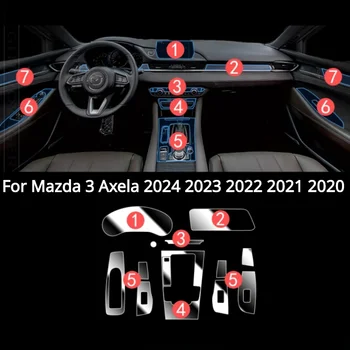 Mazda 3 Axela 2024-2020 avtomobil ichki aksessuarlari uchun plyonka shaffof TPU tishli paneli Markaziy konsol tirnalishga qarshi qarshilik ko'rsatish