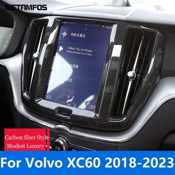 Volvo XC60 XC 60 2018-2022 2023 uglerod tolasi markazi konsoli havo ventilyatori uchun Trim navigatsiya ramkasi aksessuarlari avtomobil uslubi